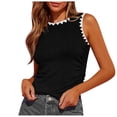 thumbnail image 2 of Conairie Womens Tank Tops Solid Color Ribbed Knit Crew Neck T Shirt Trendy Summer Athletic Running Sleeveless Basic Tee Black XXL, 2 of 9
