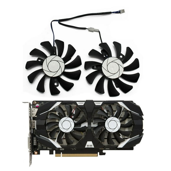 HA8010H12F-Z 75MM 2Pin GTX1050Ti GPU Cooler DUAL Fan for Geforce GTX 1050Ti GTX-1050-Ti-4GT-OC(2Pcs)