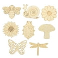 thumbnail image 4 of SWETRACE Unfinished Wood Hanging Ornament 80Pcs for Craft Enthusiasts Dragonflies Mushrooms Natural Wood Craft Supplies, 4 of 8