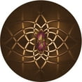 thumbnail image 1 of Ahgly Company Indoor Round Patterned Saddle Brown Area Rugs, 3' Round, 1 of 6