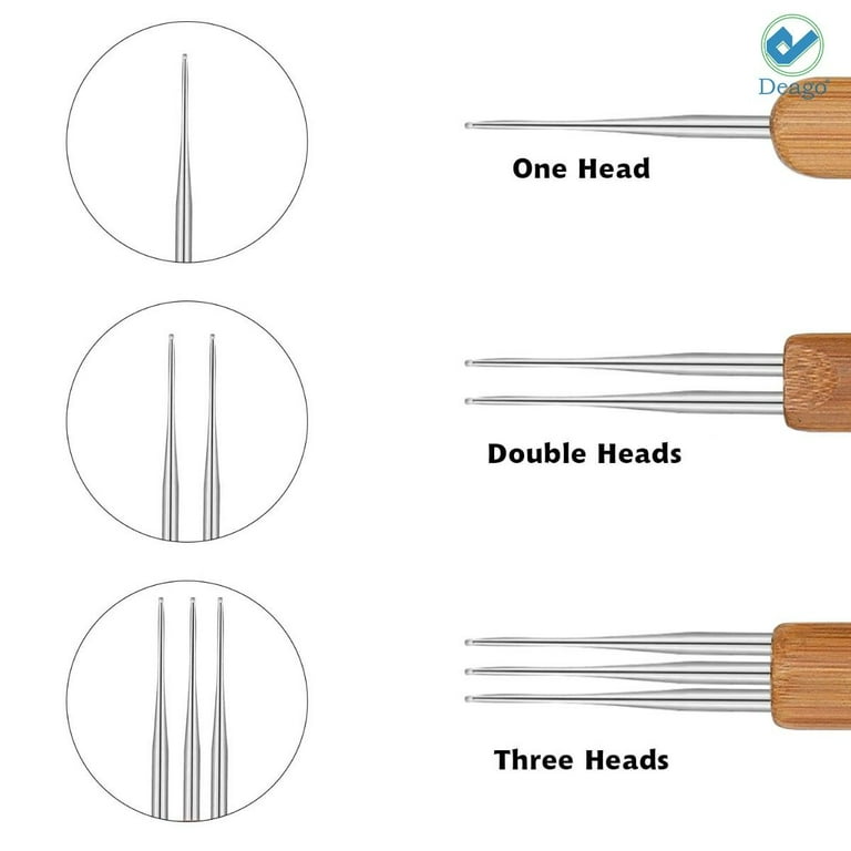 Deago 10pcs/Set Dreadlock Crochet Hook for Hair Dreadlock Needle Tool for  Braid Craft Dread Locks Crochet Needles (0.75mm) 