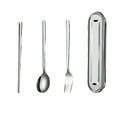 thumbnail image 2 of 304 Stainless Steel Cutlery Set, 3-Piece Travel Utensils with Case, Portable Spoon Fork Chopsticks for Camping Office School, Dishwasher Safe Rustproof Dining Set, 2 of 9