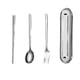 thumbnail image 2 of Juego de palillos de acero inoxidable 304 - Cubiertos portátiles de viaje de 3 piezas con funda - Utensilios reutilizables para acampar al aire libre, 2 of 9