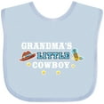 thumbnail image 3 of Inktastic Grandmas Little Cowboy with Cowboy Hat and Boots Boys Baby Bib, 3 of 4