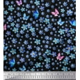 thumbnail image 1 of Soimoi Georgette Viscose Fabric Butterfly & Flower Print Sewing Fabric Yard 42 Inch Wide, 1 of 1