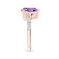 thumbnail image 3 of ANGARA Natural 2.6 Ct. Amethyst with Diamond Classic Ring in 14K Rose Gold for Women (Ring Size: 10), 3 of 9
