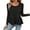 Black, variant on Women's Ruffle Hem Long Sleeve Top, Loose Round Neck Solid Color Pullover for Women, Soft Polyester Blend Casual Ladies Blouse for Walking Street Daily Wear Grey S