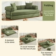 thumbnail image 4 of XUWANSHANG 78.5" 4-in-1 Foldable Corduroy Sofa Bed, Modular Floor Couch Sleeper, No Assembly Space-Saving Convertible Sofa, Green, 4 of 7