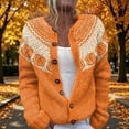 thumbnail image 4 of Halloween Sweater for Women Cute Cardigan Cable Knit Cardigan Womens Fall Outfits Cardigan with Pockets Oversized Cardigan Sweaters Winter Sweaters Slouchy Cardigan Baggy Sweater, 4 of 4