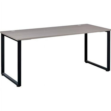 Interion Open Plan Office Desk - Gray Top with Black Legs - 60 x 24 x 29 in.