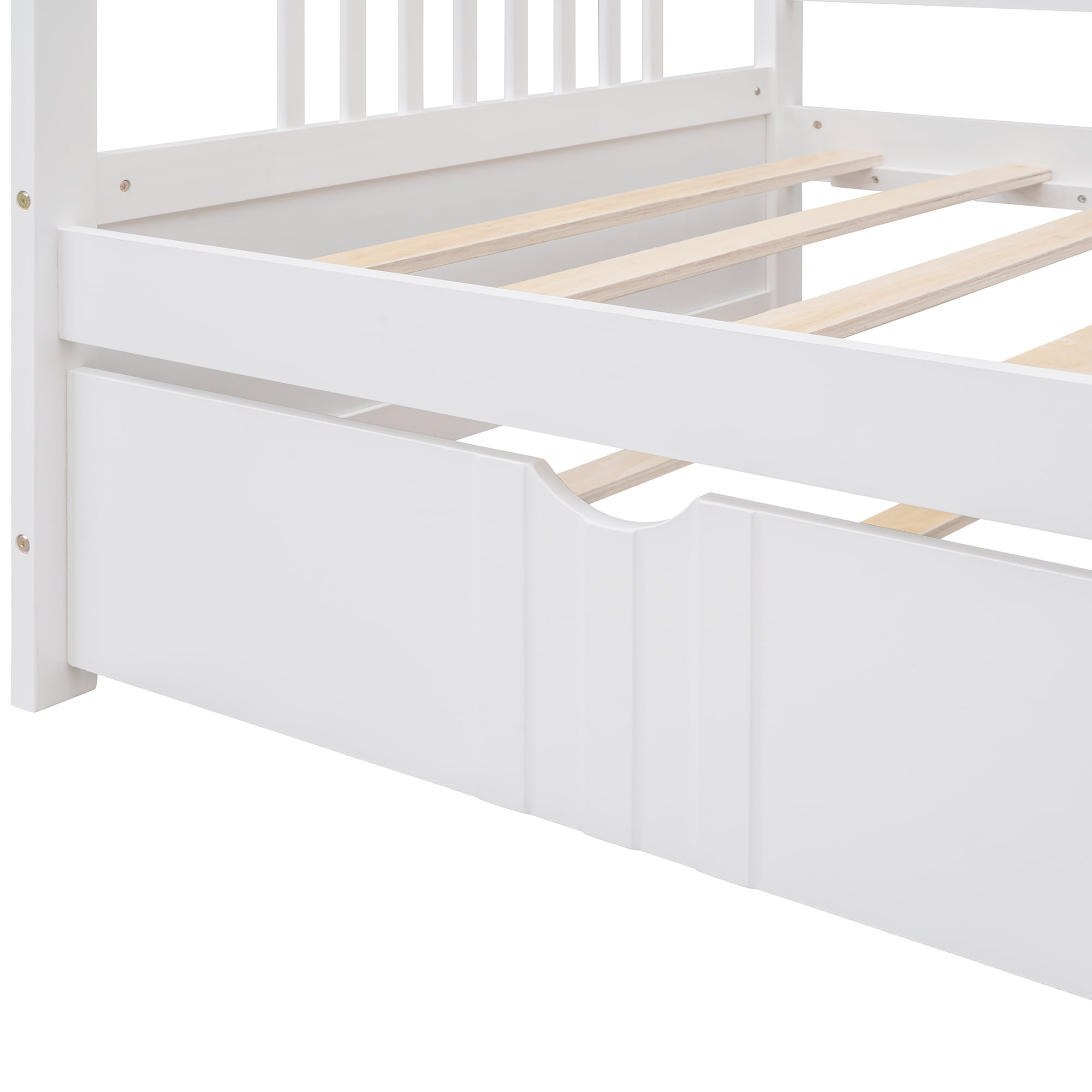 Sailvan Twin Size Daybed Wood Bed with Twin Size Trundle
