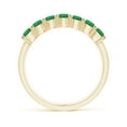 thumbnail image 2 of Angara Rings - Natural Emerald Half Eternity Wedding Ring in 14K Yellow Gold for Women (Size-3mm) | May Birthstone Jewelry, Birthday, Anniversary, Jewelry Gift for Women, 2 of 11