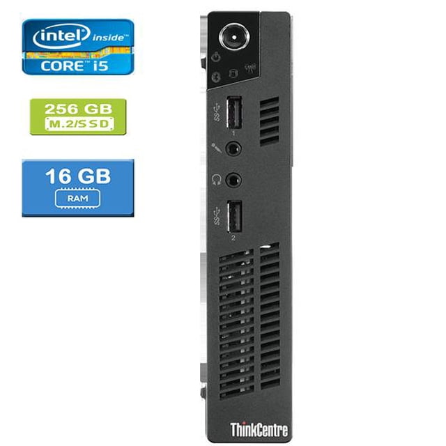 Remis à Neuf : LENOVO M920 TINY Intel Core i5-8500T 2,10 GHz, 16 Go, M.2/256 Go SSD, Win 10 Pro