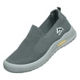 thumbnail image 5 of Mens Sneakers Casual Knit Mesh Arch Support Orthopedic Walking Shoes Nonslip Lightweight Workout Gym Athletic Shoes Loafers Gray Size 7.5, 5 of 5