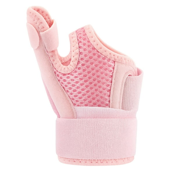 Muñequera con Férula Dual y Soporte Pulgar Anatómico | Cierre Envolvente en 3 Zonas | Transpirable, Ajustable, Reversible | Estabilidad para Dolor de Mano y Muñeca | Color Rosa