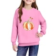 thumbnail image 3 of DJDLJWCJ Girls Halloween Hoodie Solid Color Casual Print Pullover Loose Fit Sweatshirt Pink Size 7, 3 of 4