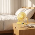 thumbnail image 3 of Ultra-Thin Transparent Rechargeable Desk Fan, Adjustable Tilt Portable USB Table Fan with Battery Display, Quiet Personal Cooling Fan for Office Bedroom Travel,6.3*5.3 in., 3 of 5