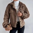 thumbnail image 3 of Women's Warm Jackets Long Sleeve Lapel Solid Color Winter Teddy Coat Women plus Size Coat Women's Fall Jacket Warm Winter Coats for Women Womens Coat with Buttons Fall Fashion plus Size Women Jacket, 3 of 5