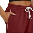 thumbnail image 5 of Delayuji Women's Stripe Patchwork Wide Leg Sweatpants Loose Sportswear Casual Sweatpants Workout Pants, 5 of 7