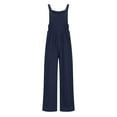 thumbnail image 2 of OGLCCG Wide Leg Overalls for Womens Casual Cotton Linen Baggy Loose Straps Bib Overalls Summer Beach Jumpsuits Romper with Pockets, 2 of 5