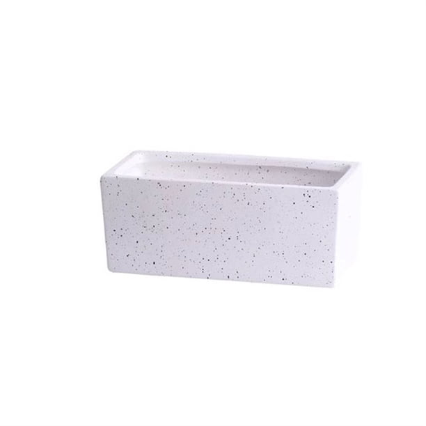 Macetero Rectangular de cerámica con bandeja, artículos for macetas pequeños perforados de escritorio de oficina, verde, Simple, escandinavo, suculento