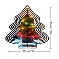 thumbnail image 3 of Metal Hanging Christmas Tree Wind Decorations - Geometric Pattern Garden Spinners with Colorful Lights for Yard & Garden, 3 of 7