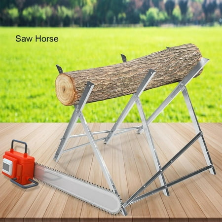 HURRISE Folding Saw Horse Log Cutting Stand Fire Wood Support Bench 150kg Capacity for Home