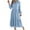 Light Blue, variant on Women Long Sleeve Dress Casual Solid Color Button Down V Neck Collared Shirt Dresses Tiered Flowy A Line Fall Outfit