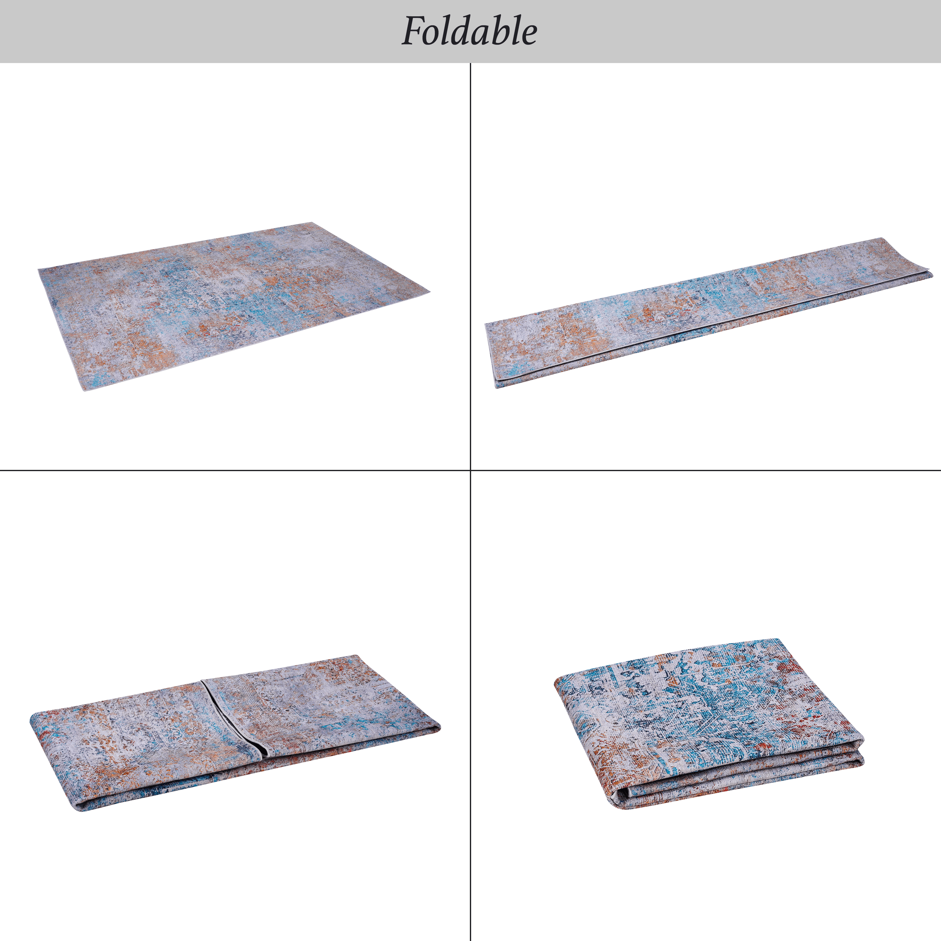 Area Rug 5' x 8' Non-Slip Low Pile Chenille Rug Stain Resistant Indoor Carpet for Living Room Bedroom Dining Room Kitchen Hallway Playroom