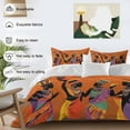 thumbnail image 3 of Cal King 4 Piece Bedding Set African Black Woman Ethnic Style Soft Breathable Duvet Cover and Pillowcase,Retro Orange Gradient Duvet Cover Set Washable Bed Sheets for Bedroom Dormitory Guest Room, 3 of 9