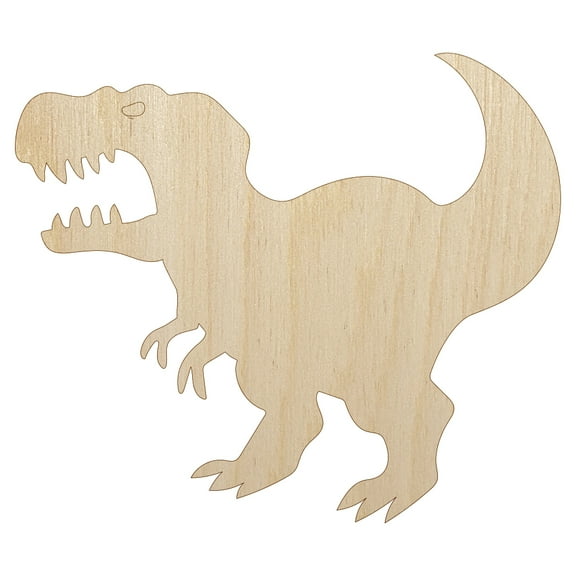 Tyrannosaurus Rex Silhouette Wood Shape Unfinished Piece Cutout Craft DIY Projects - 4.70 Inch Size - 1/8 Inch Thick