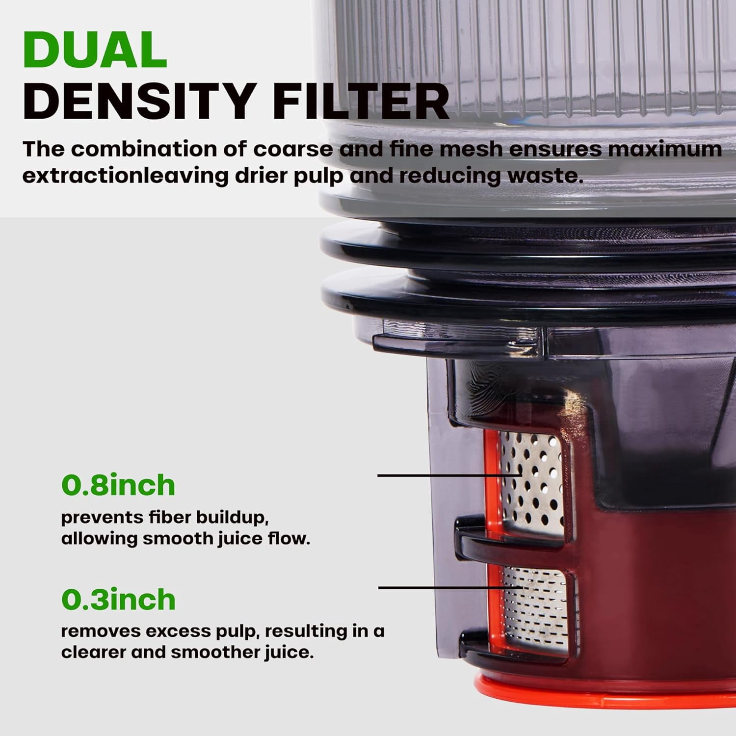 Slow Masticating Juicer Machines with 5.5" Large Feed Chute for Most Fruits and Vegetables