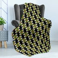 thumbnail image 4 of Kente Pattern Soft Flannel Fleece Throw Blanket, Traditional Style Design with Triangular Details Funky Pattern Print, Cozy Plush for Indoor and Outdoor Use, 50" x 60", Multicolor, by Ambesonne, 4 of 5