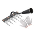 thumbnail image 3 of Almencla Gardening Garden Hoe Weeding Rake Weeds Remover for Lawn Digging Landscaping 6 tines, 3 of 8