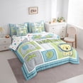 thumbnail image 3 of Homewish Hawaii Coconut Tree 7-Piece Twin Bedding Sets,Safari Crocodile Lion Bedding Comforter Set,Green Gray Patchwork Plaid Sheet Sets For Girl Boy,Ultra Soft Home Decor Reversible, 3 of 8