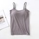 thumbnail image 3 of Camiseta sin mangas con sujetador informal suave y acolchado para mujer, camiseta sin mangas con tirantes finos, camisola para mujer con sujetador incorporado, novedad de 2024, 3 of 5