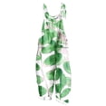 thumbnail image 1 of yoeyez Rompers for Women Plus Size,Womens Summer Printed Plus Size Romper Sleeveless Adjustable Straps Backless Jumpsuits With Pockets Green,S, 1 of 6