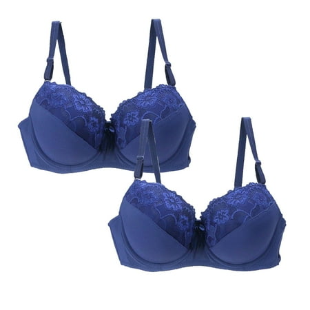 Audhol Lace Bralette Thin Laceless Comfortable Breathability Underwear Large Size Brater Buckle Female Bra V Neck Vest Bralette Wireless Bra Everyday Bras for Women Blue 90C