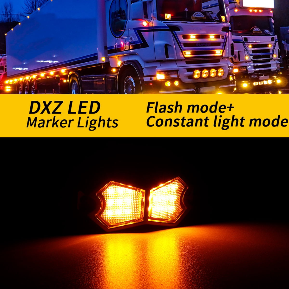 HUOEPU 210 Degree Wide Angle Rock Lights, 24 SMD Chip Super Bright LED Pods with 4 Meters Cable, IP67 Waterproof Off Road Lights for Trucks Jeep UTV ATV Boat