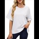 thumbnail image 1 of Camisetas de Gran Tamaño para Mujer, Cuello Redondo, Corta, Blusas Casuales de Verano, Blusas Holgadas de Corte Alto XXL, 1 of 10