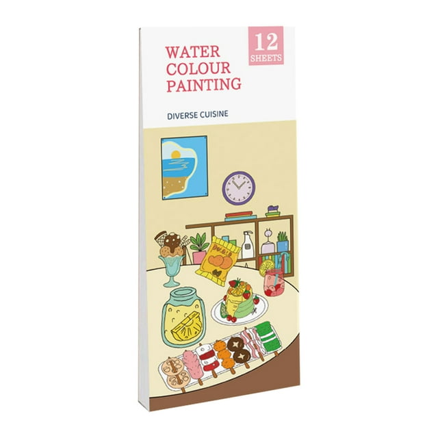 Children's Watercolor Coloring Notebook Watercolor Graffiti Paper with Paint Picture Book DIY Coloring Picture Bookmark