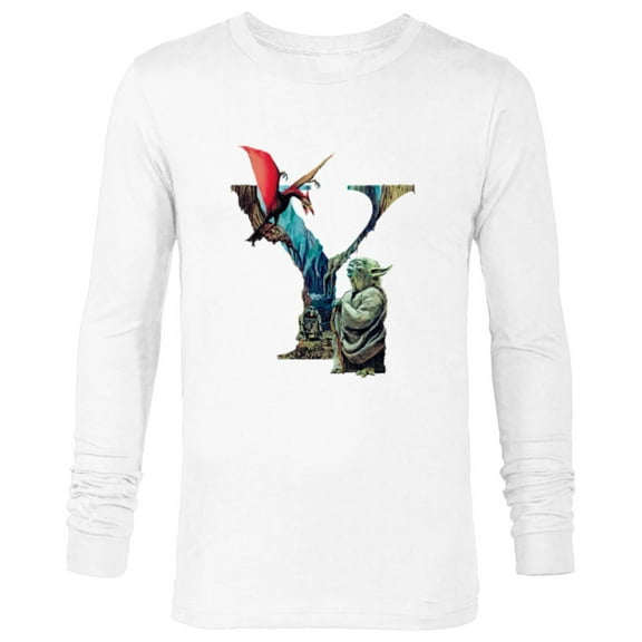 Star Wars “Y is for Yoda” Ralph McQuarrie Dagobah Painting - Long Sleeve T-Shirt for Men - Customized-White