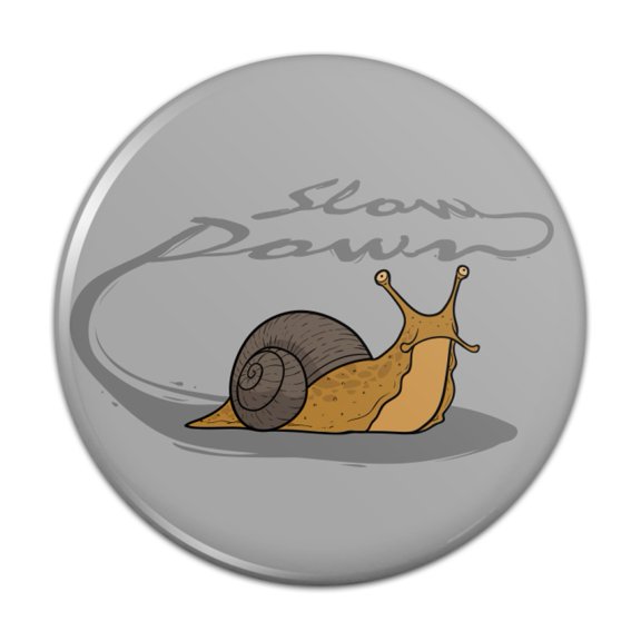 Snail Trail Slow Down Pinback Button Pin