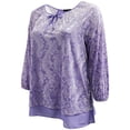 thumbnail image 3 of Plus Size Women Stylish Velvet Design Winter Fall Top Shirt Blouse Sweater Purple 3X (16.021), 3 of 4