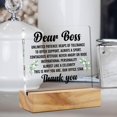 thumbnail image 5 of Appreciation Boss Gifts for Men Women, Dear Boss Thank You Desk Decor Acrylic Desk Plaque Sign with Wood Stand Home Office Desk Sign Keepsake Present for Boss Birthday Leaving Retirement, 5 of 5