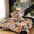 thumbnail image 4 of Manfei Rustic Camouflage King Size Comforter Sets, Contemporary Art Football Comforters King Size, Coral, Black Reversible, 3pcs, 1 Comforter and 2 Pillowcases, 4 of 7