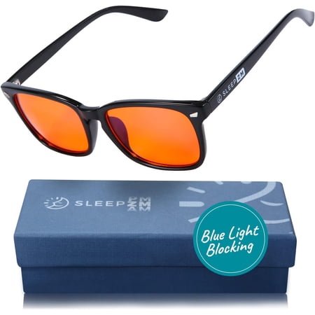 Sleep ZM Blue Light Blocking Glasses for Computer, TV, Gaming Improve Sleep by Naturally Producing Melatonin for Women Men Max Protect Orange