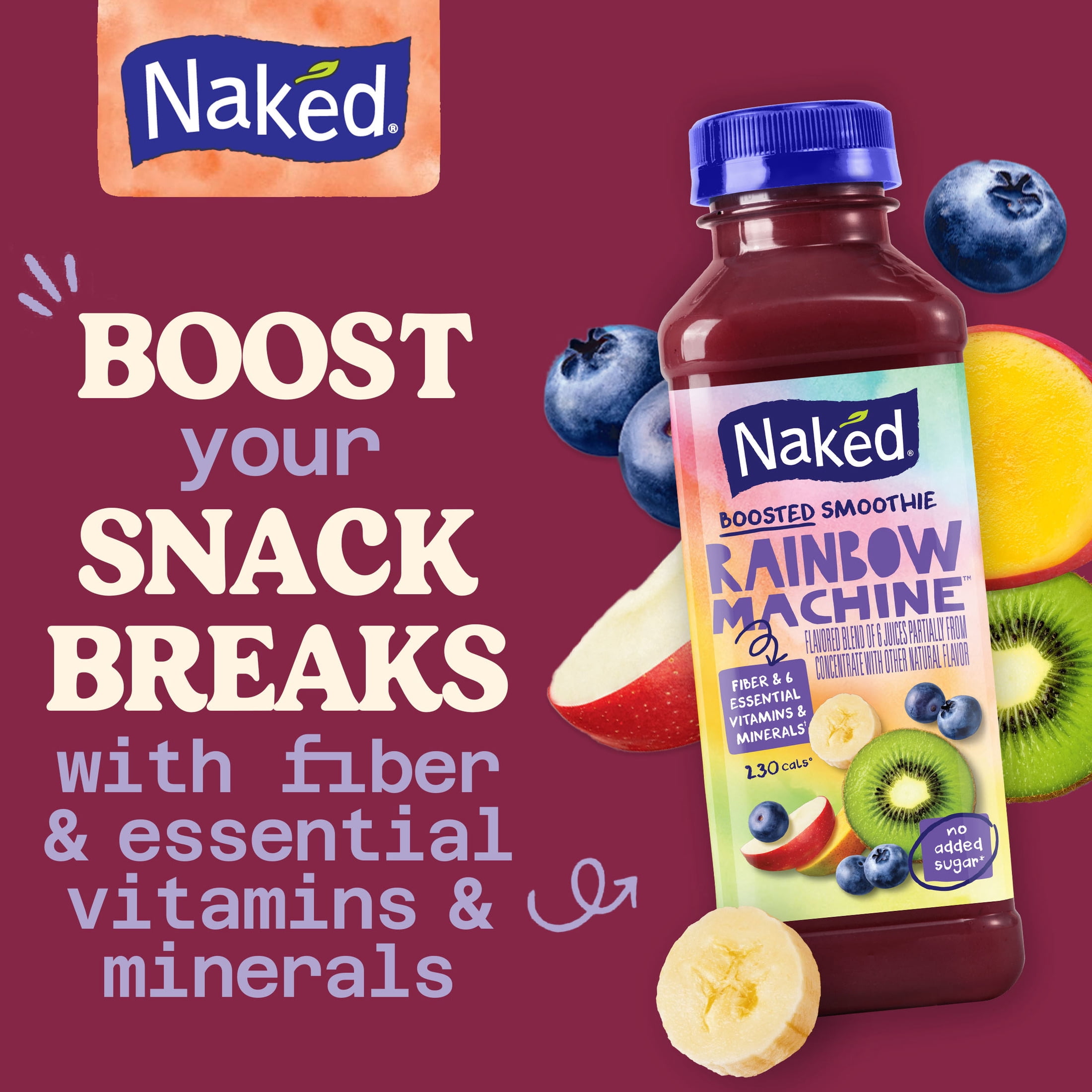 Naked Juice Rainbow Machine Flavored 100% Juice Smoothie Blend, 15.2 fl oz