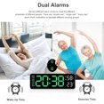 thumbnail image 2 of TIMESS Reloj de Pared LED de 9", Reloj Digital Silencioso con Pantalla de Temperatura y Humedad, Verde, 2 of 6