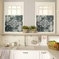 thumbnail image 4 of Green Boho Kitchen Curtains and Valances Set, Rod Pocket Curtains Tier Farmhouse Window Curtains 24 Inch Length, Shabby Ombre Retro Chic Flowers Texture 3 Piece Kitchen Curtains Set, 4 of 6